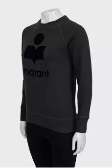 Grey sweatshirt with relief print
