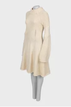 Knitted dress with accent waist
