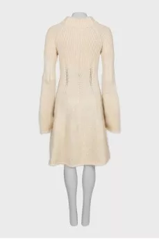 Knitted dress with accent waist