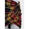 Checkered print skirt with draping