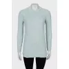 Knitted sweater in blue