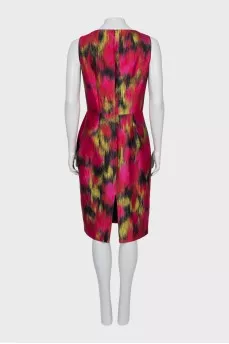 Fitted dress with abstract print