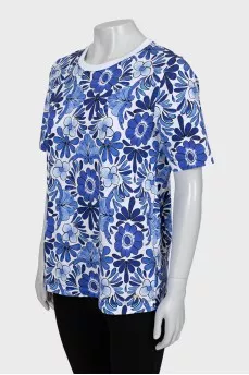 Straight T-shirt with floral print
