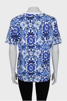 Straight T-shirt with floral print