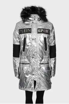 Silver Jacket with Metallic Logo