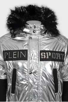 Silver Jacket with Metallic Logo