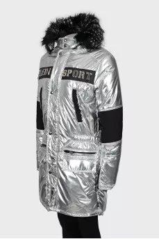 Silver Jacket with Metallic Logo