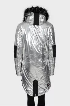 Silver Jacket with Metallic Logo