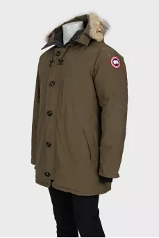 Men's Khaki Parka with Fur