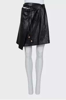 Black eco-leather skirt