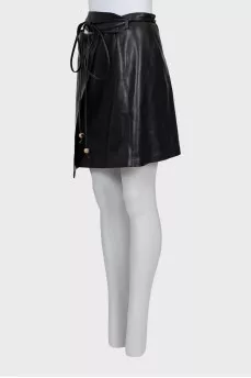 Black eco-leather skirt