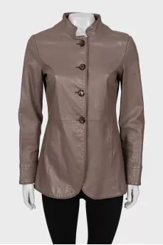 Brown leather jacket
