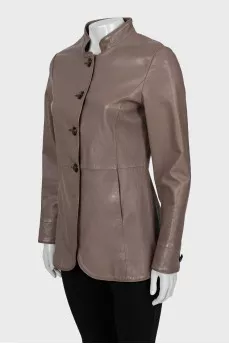 Brown leather jacket