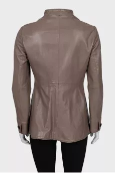 Brown leather jacket