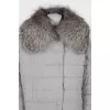 Gray down jacket with removable fur