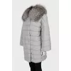 Gray down jacket with removable fur