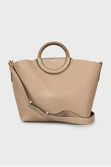 Tote bag with woven handles