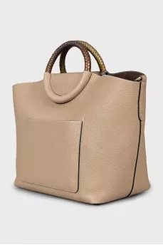 Tote bag with woven handles