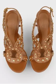 Brown stiletto sandals