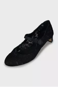 Lace mid heel shoes