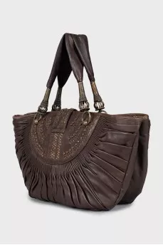Leather half moon bag