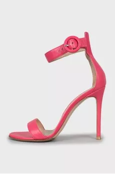 Pink high heel sandals