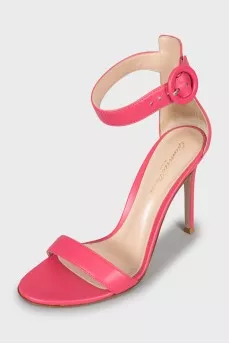 Pink high heel sandals