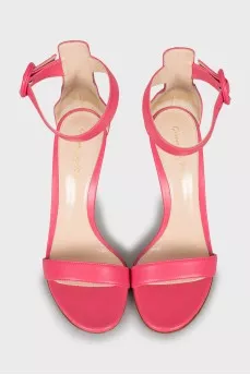Pink high heel sandals