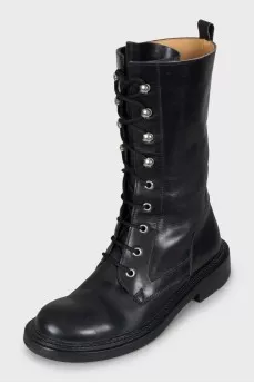 High leather boots