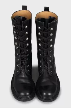 High leather boots