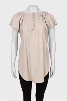Vintage Leather Button Down Blouse