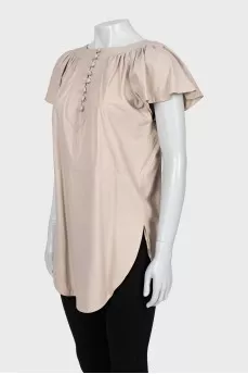 Vintage Leather Button Down Blouse
