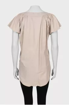 Vintage Leather Button Down Blouse