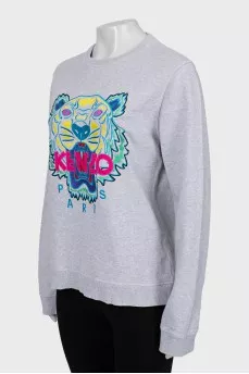 Grey sweatshirt with signature print