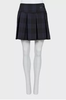 Plaid pleated mini skirt