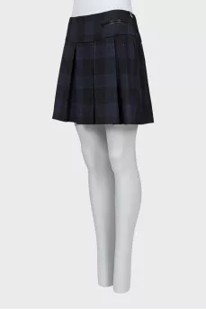 Plaid pleated mini skirt