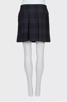 Plaid pleated mini skirt