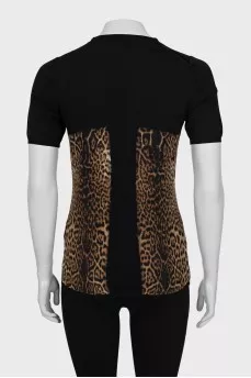Knitted T-shirt with animal print