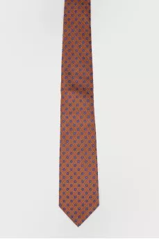 Оранжевый галстук в мелкий принт