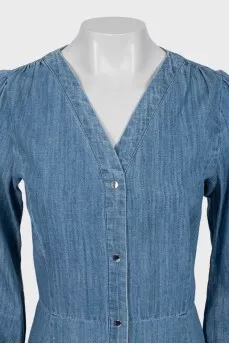 Fitted denim dress with buttons