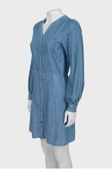 Fitted denim dress with buttons