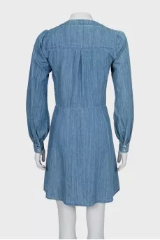 Fitted denim dress with buttons