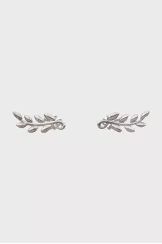 Silver earrings in the shape of branches