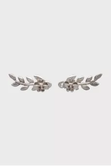 Silver earrings in the shape of branches