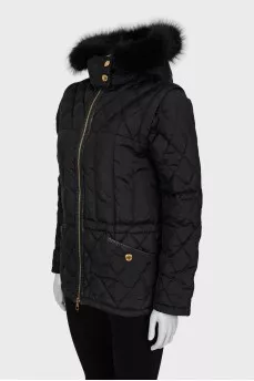 Quilted jacket with gold fittings