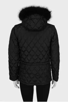 Quilted jacket with gold fittings