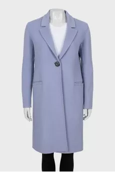 Wool coat with button
