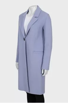 Wool coat with button