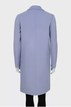 Wool coat with button