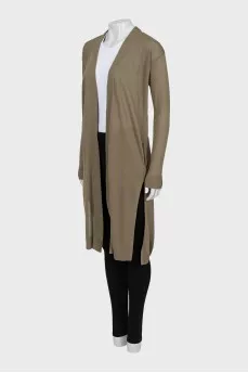 Long cardigan without fastening